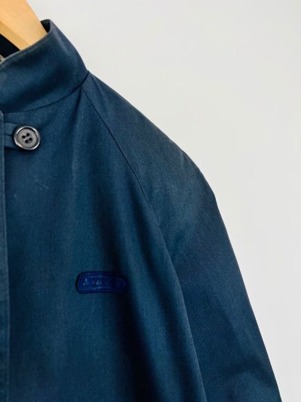 Aquascutum Vintage Mod Jacket 8 UK Navy Blue Check Lining Logo Classic - Picture 6 of 10